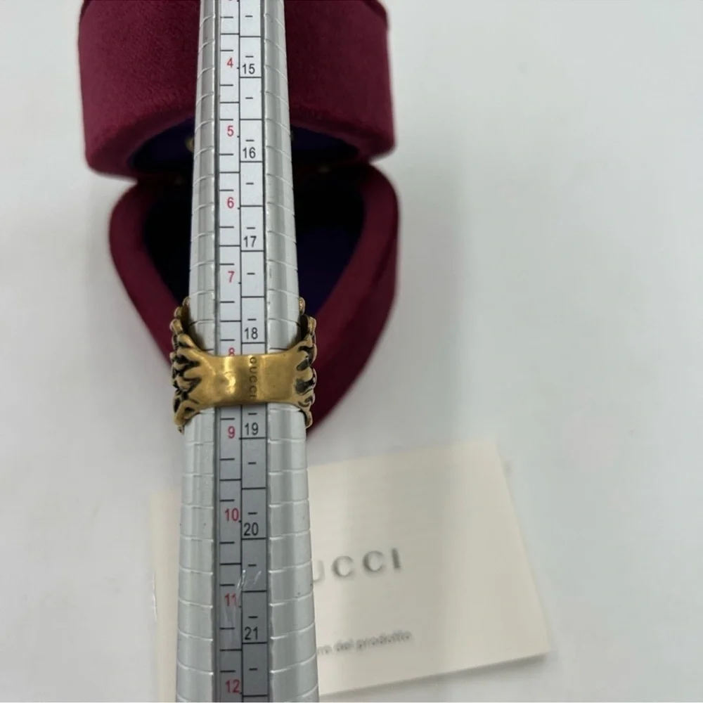 Women’s Gucci Lionhead, motif sterling silver ring size 8–8.5 made Italy